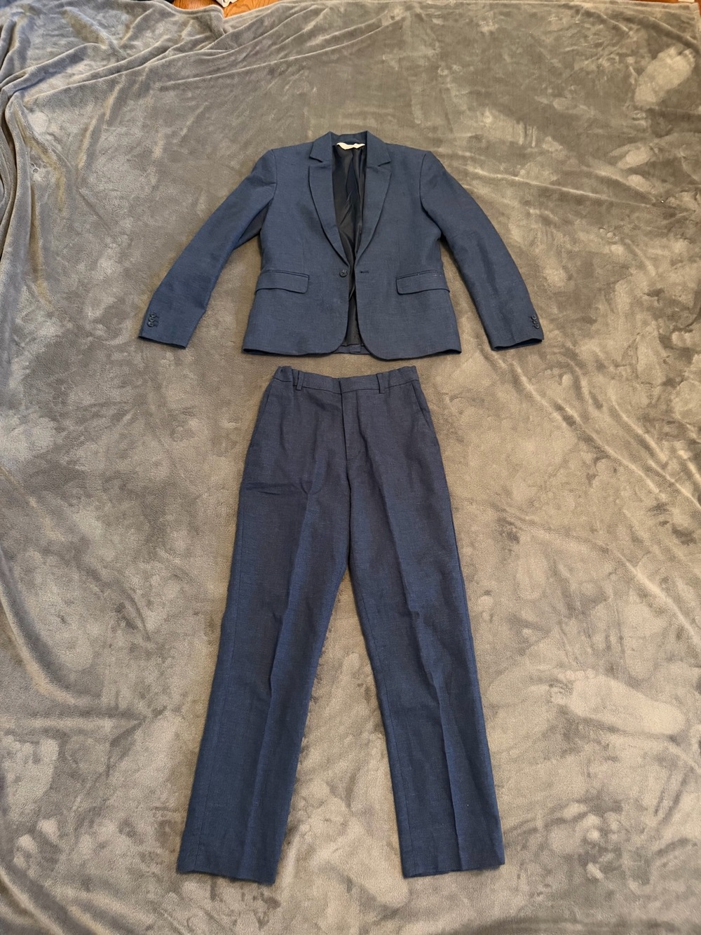 H&M Boys Navy Blue 2-Piece Suit Blazer & Dress Pants Size 16/18